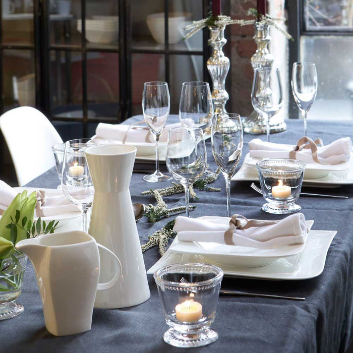 Hvit Lilje middagstallerken 4 stk