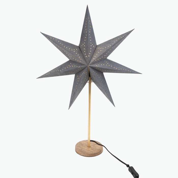 Stella Grey stjerne på fot 45 cm