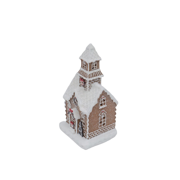 Gingerbread kirke m/LED lys