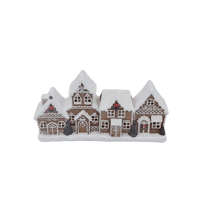 Gingerbread landsby m/LED lys