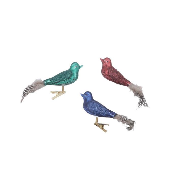 Julepynt fugl sett à 3 farger