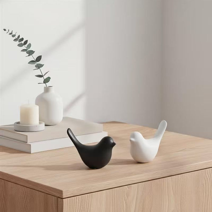 Bird figur hvit medium