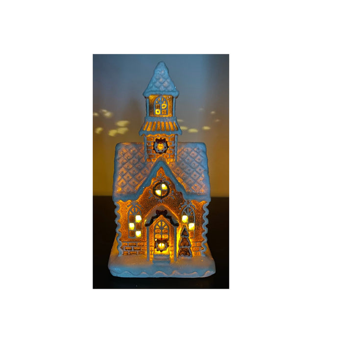 Gingerbread kirke m/LED lys