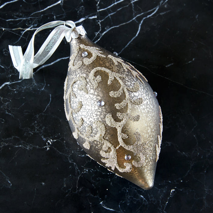 Julepynt dråpeformet brun 4 stk